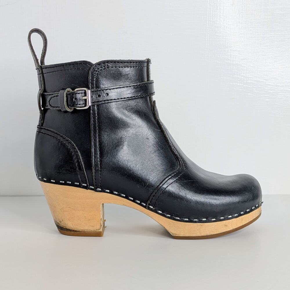 Swedish Hasbeens Jodhpur Ankle Boots 36 Black Leather Split Ankle 6-6.5 - Picture 8 of 16